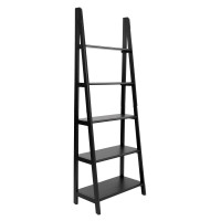 OSP Home Furnishings BKS21-BK Brookings Ladder Bookcase in Black Finish